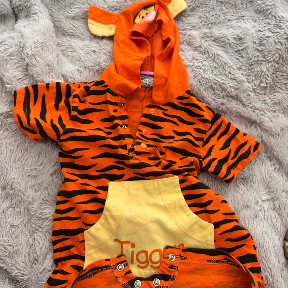 Disney Orange and Black Tigger Striped Shorts Outfit